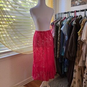 Elegant Pink Lace Skirt